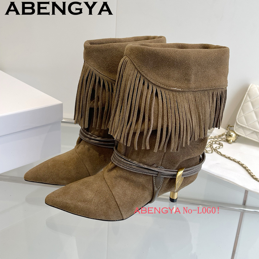 Suede Leather Edge Tassel Desi - Ethnic Fashion Women review and price